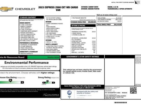 Used 2023 Chevrolet Express 2500 Extended w/ Driver Convenience Package image 9