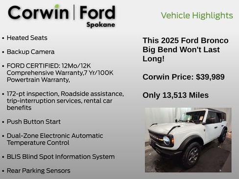 Certified 2025 Ford Bronco Big Bend image 6