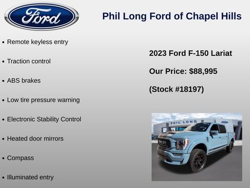 Used 2023 Ford F150 Lariat w/ Equipment Group 502A High image 8