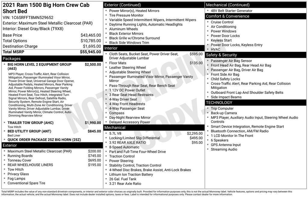 Used 2021 RAM 1500 Big Horn AWD/4WD image 38