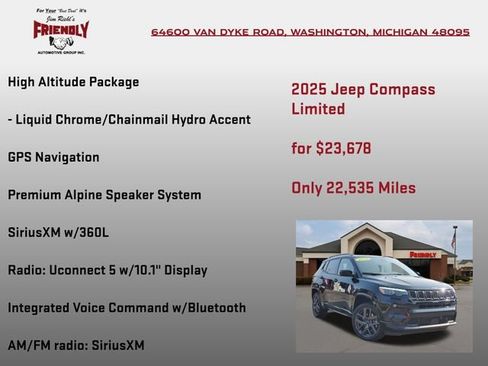 Used 2025 Jeep Compass Limited w/ High Altitude Package AWD/4WD image 20