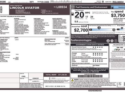 Used 2024 Lincoln Aviator Reserve w/ Equipment Group 201A AWD/4WD image 6