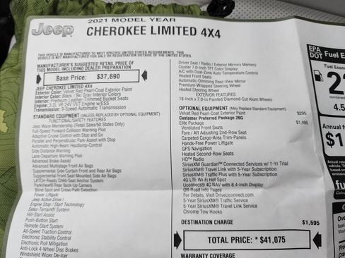 Used 2021 Jeep Cherokee Limited w/ Elite Package image 47