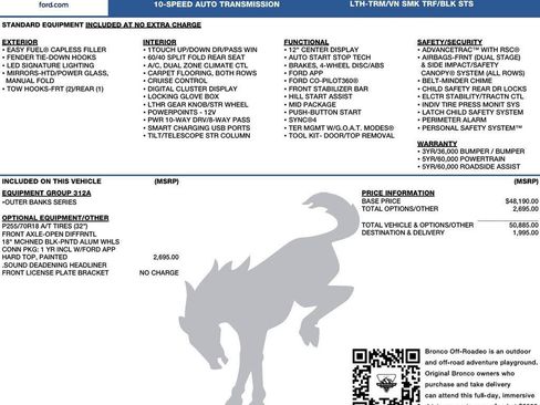 New 2026 Ford Bronco Outer Banks AWD/4WD image 2