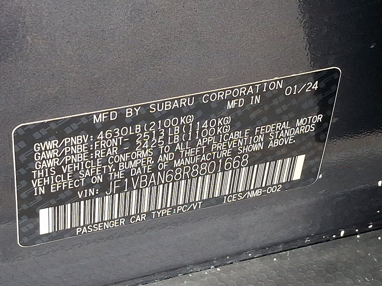 Used 2024 Subaru WRX Limited w/ Popular Package #2A AWD/4WD image 29