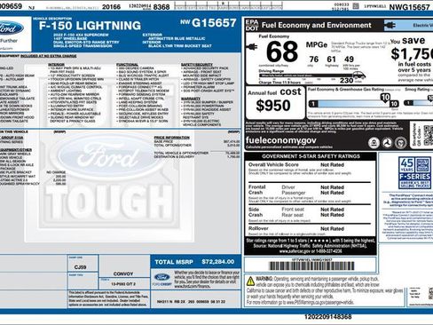 Used 2022 Ford F150 Lightning Lariat AWD/4WD image 3
