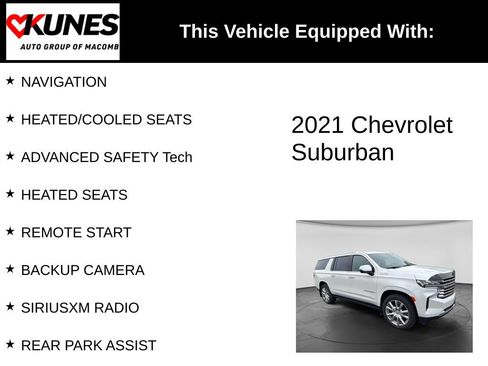 Used 2021 Chevrolet Suburban High Country w/ Premium Package AWD/4WD image 3