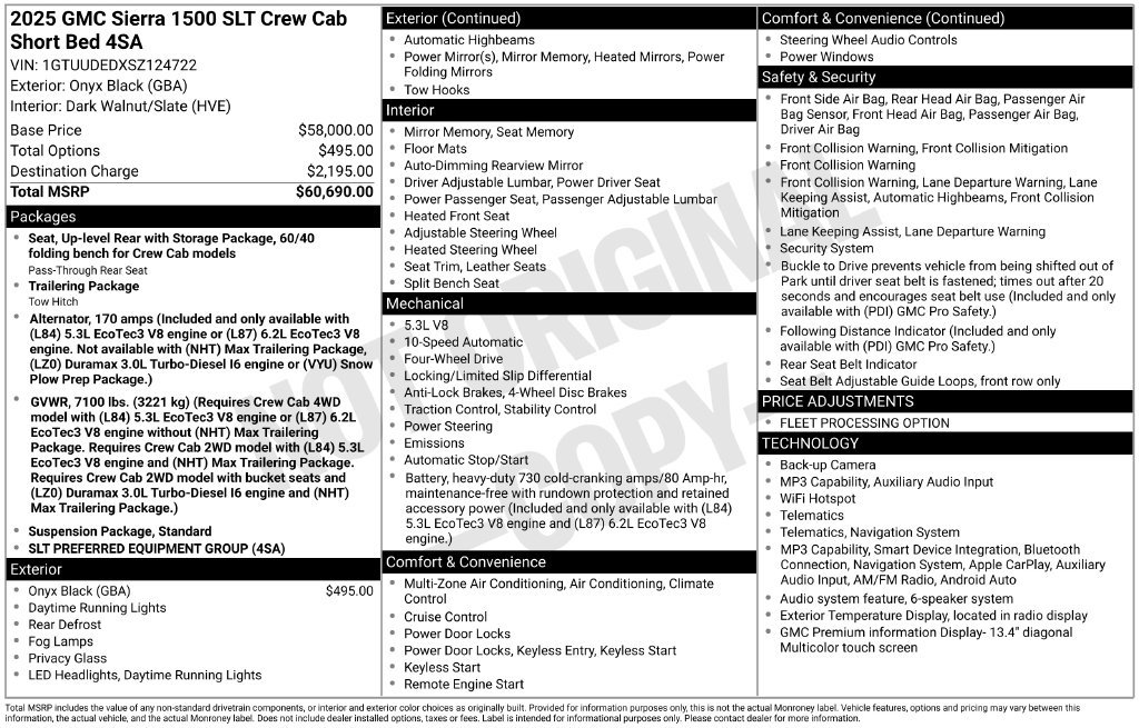 Certified 2025 GMC Sierra 1500 4x4 Crew Cab SLT image 46
