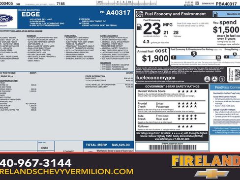 Used 2023 Ford Edge SEL w/ Convenience Package AWD/4WD image 2