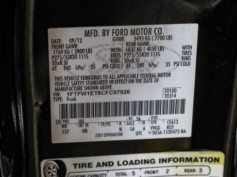 Used 2012 Ford F150 Lariat w/ Lariat Plus Pkg image 53