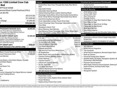 Used 2020 RAM 1500 Limited w/ Black Appearance Package AWD/4WD image 33