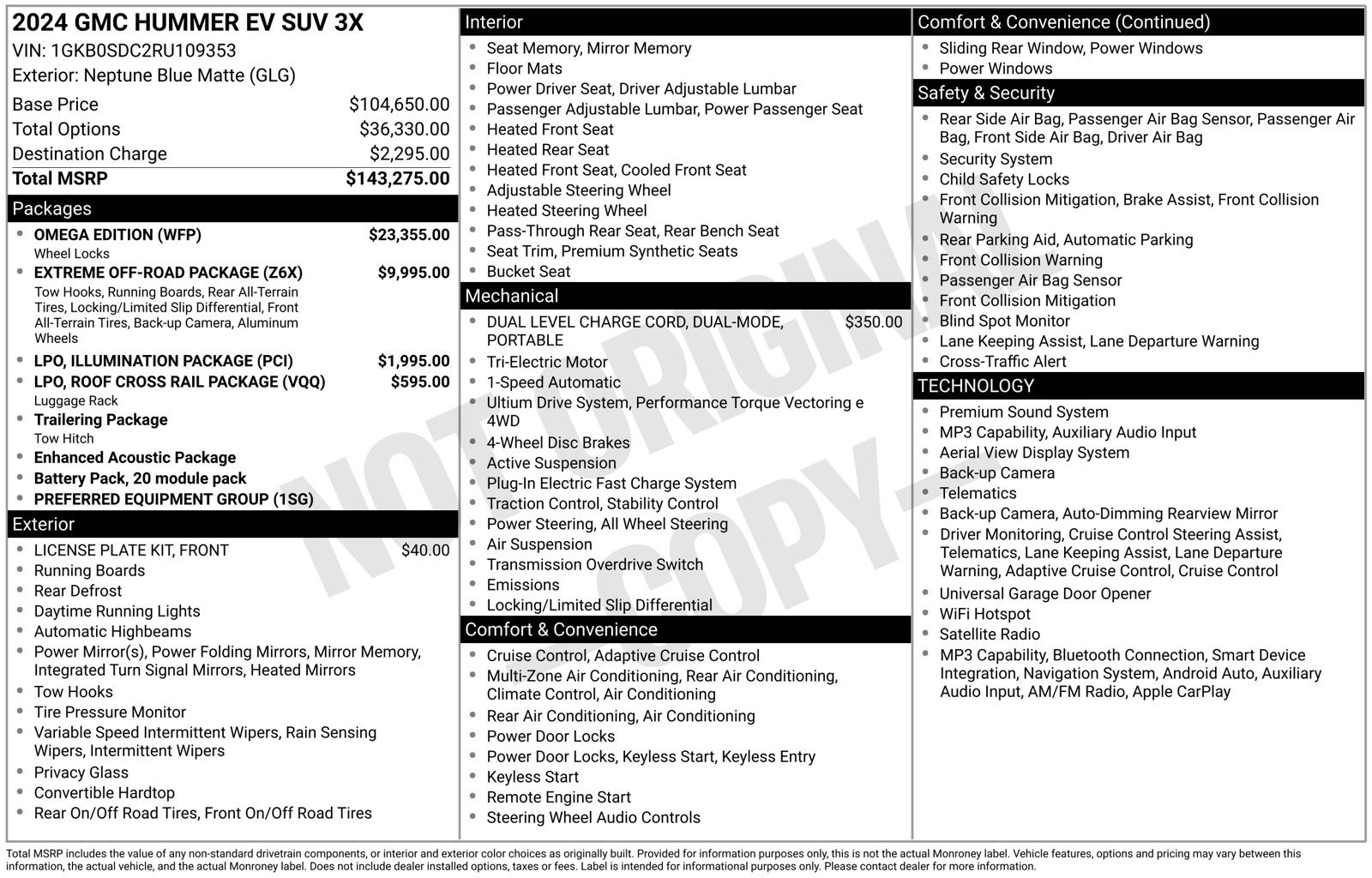 Used 2024 GMC Hummer EV 3X w/ Omega Edition AWD/4WD image 3