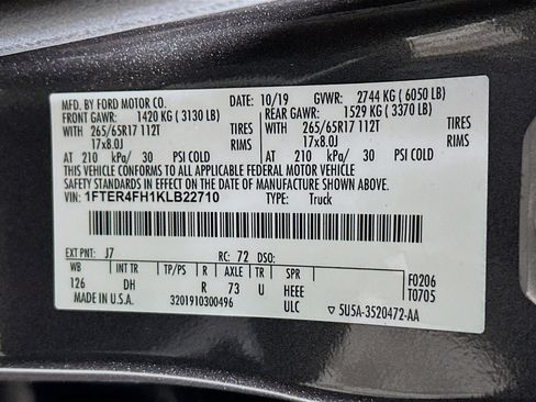 Used 2019 Ford Ranger Lariat w/ Equipment Group 501A Mid image 12