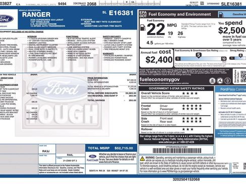 Used 2025 Ford Ranger Lariat w/ FX4 Off-Road Package AWD/4WD image 2