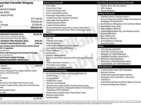 Certified 2026 Chevrolet Corvette Stingray Preferred Cpe w/ Z51 Performance Package RWD image 34