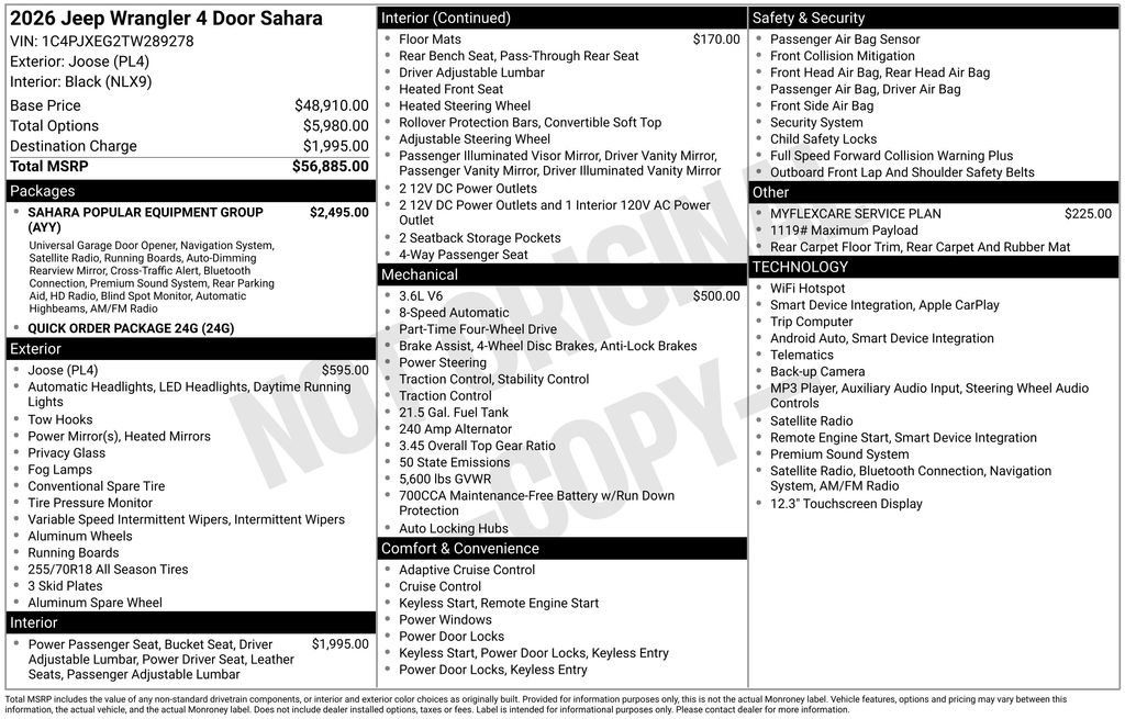 New 2026 Jeep Wrangler Unlimited Sahara AWD/4WD image 43