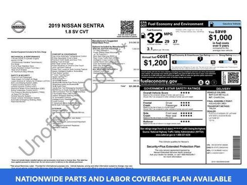 Used 2019 Nissan Sentra SV w/ Special Edition Package FWD image 6