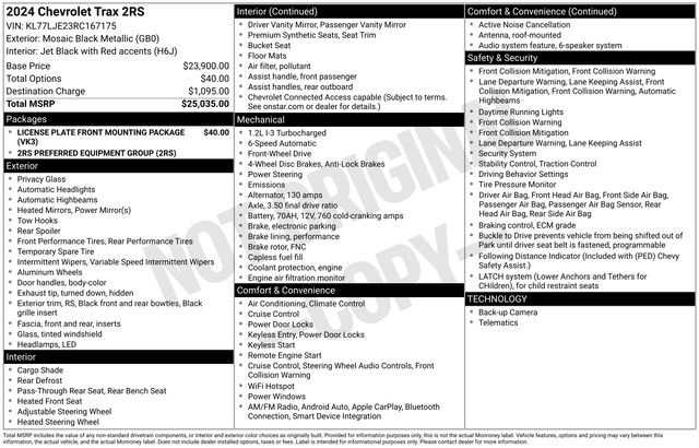 Used 2024 Chevrolet Trax RS FWD image 27