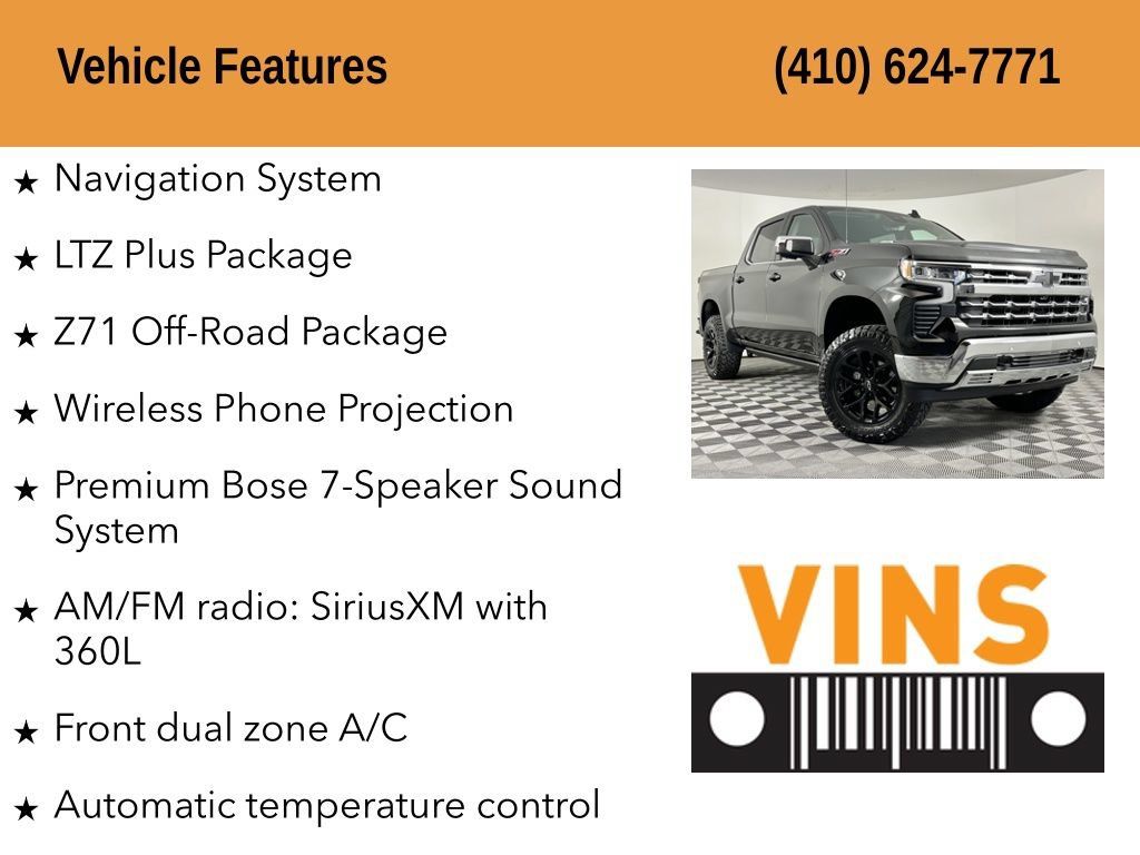 Used 2023 Chevrolet Silverado 1500 LTZ w/ Technology Package AWD/4WD image 5