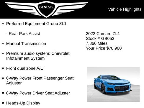 Used 2022 Chevrolet Camaro ZL1 RWD image 5