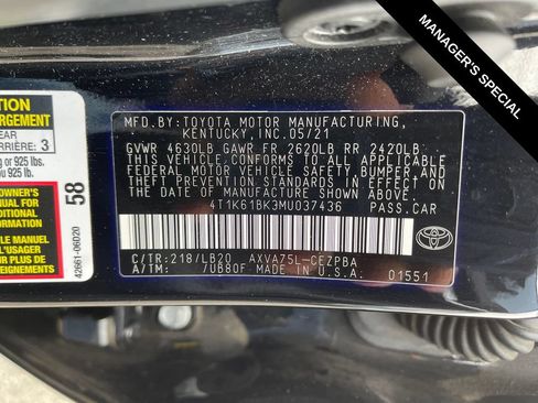 Used 2021 Toyota Camry XSE w/ Carpet Mat Package (TMS) AWD/4WD image 30