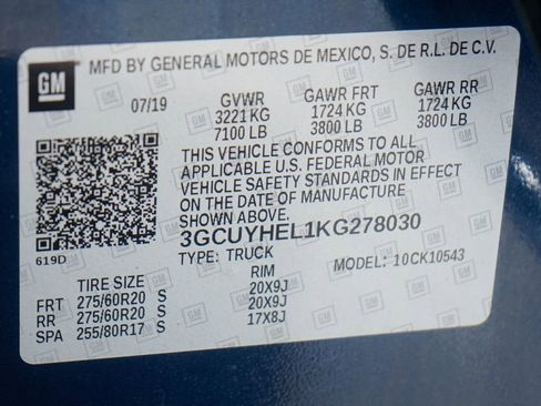 Used 2019 Chevrolet Silverado 1500 High Country AWD/4WD image 56