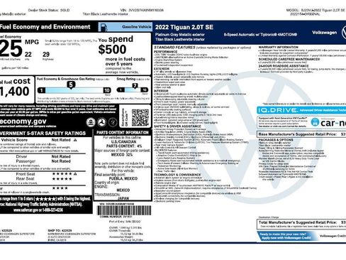 Used 2022 Volkswagen Tiguan SE image 3