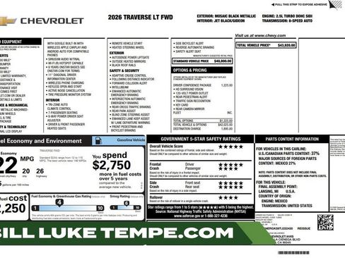 Used 2026 Chevrolet Traverse LT w/ Driver Confidence Package FWD image 1