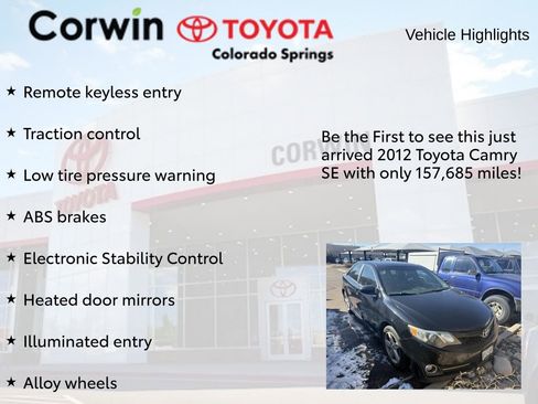 Used 2012 Toyota Camry SE w/ Leather Pkg image 4