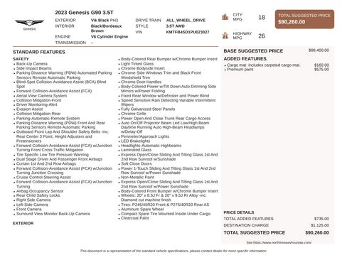 Used 2023 Genesis G90 3.5T AWD/4WD image 3