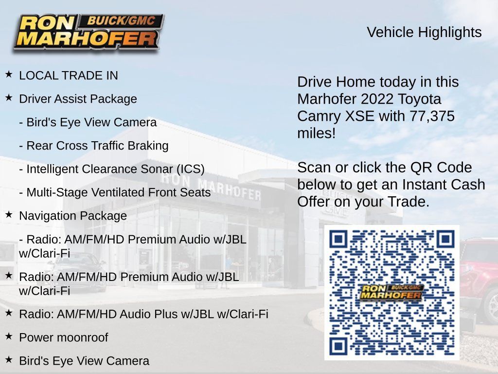 Used 2022 Toyota Camry XSE w/ Navigation Package FWD image 15