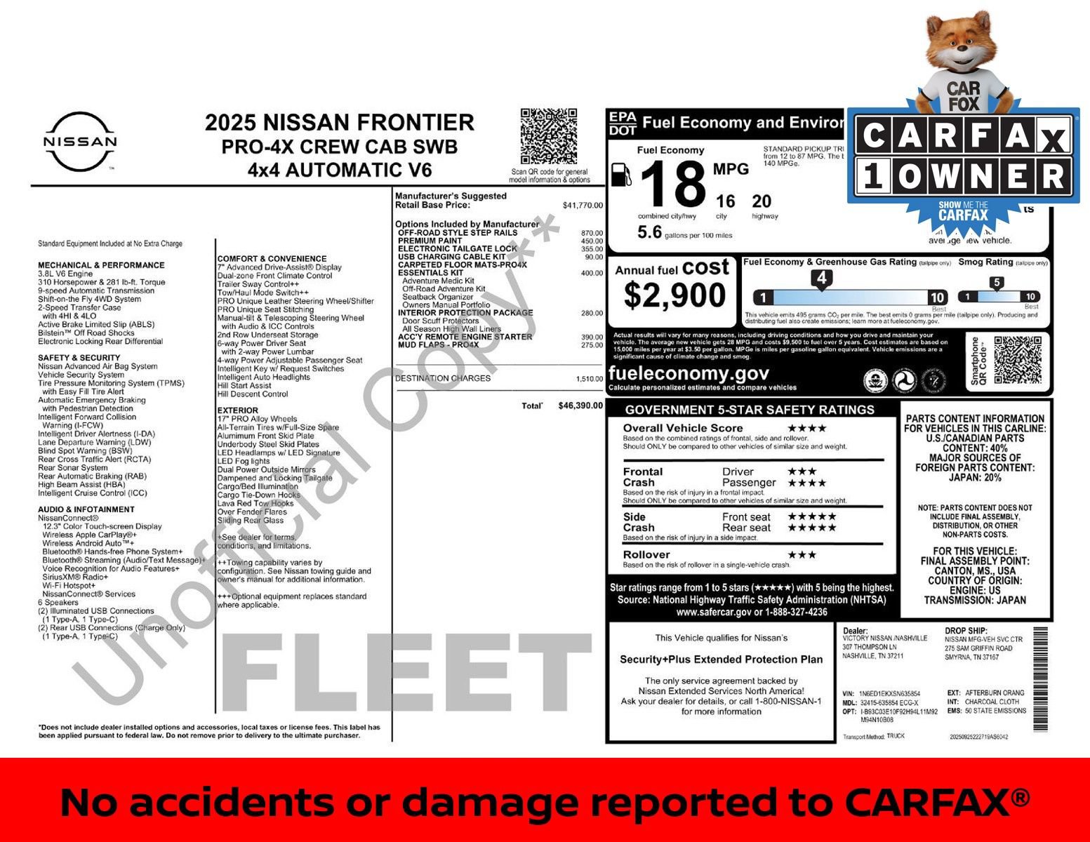 Certified 2025 Nissan Frontier PRO-4X w/ Interior Protection Package AWD/4WD image 3