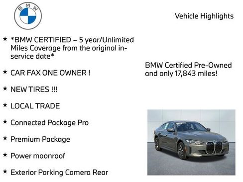 Certified 2024 BMW i4 eDrive35 w/ Premium Package RWD image 11