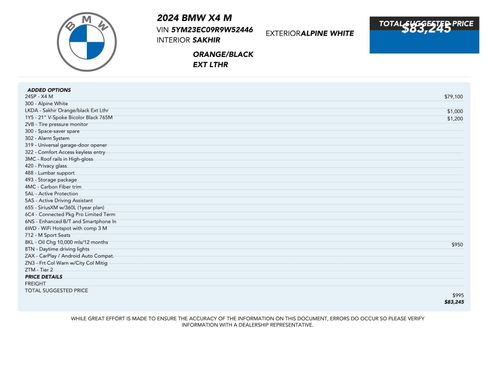 Used 2024 BMW X4 M AWD/4WD image 85