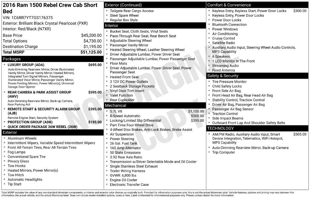 Used 2016 RAM 1500 Rebel w/ Luxury Group AWD/4WD image 2