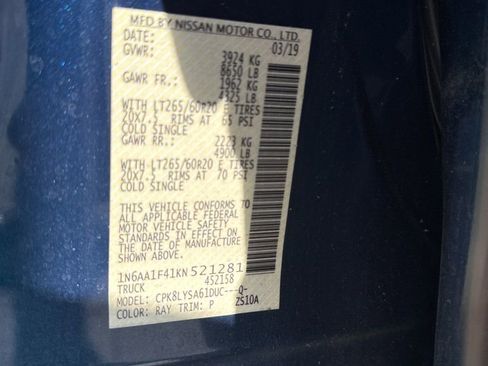 Used 2019 Nissan Titan Platinum Reserve w/ Platinum Utility Package image 17