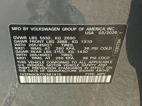 New 2026 Volkswagen Atlas SEL Premium R-Line AWD/4WD image 19