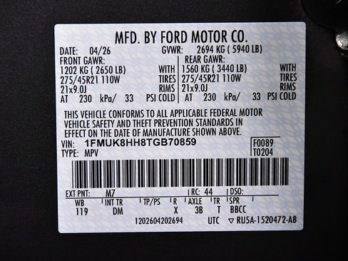 New 2026 Ford Explorer Platinum w/ LUX Leather Package AWD/4WD image 15