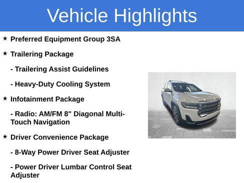 Used 2023 GMC Acadia SLE w/ Driver Convenience Package FWD image 3