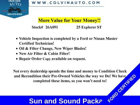 Used 2025 Ford Explorer ST w/ Sun And Sound Package AWD/4WD image 2