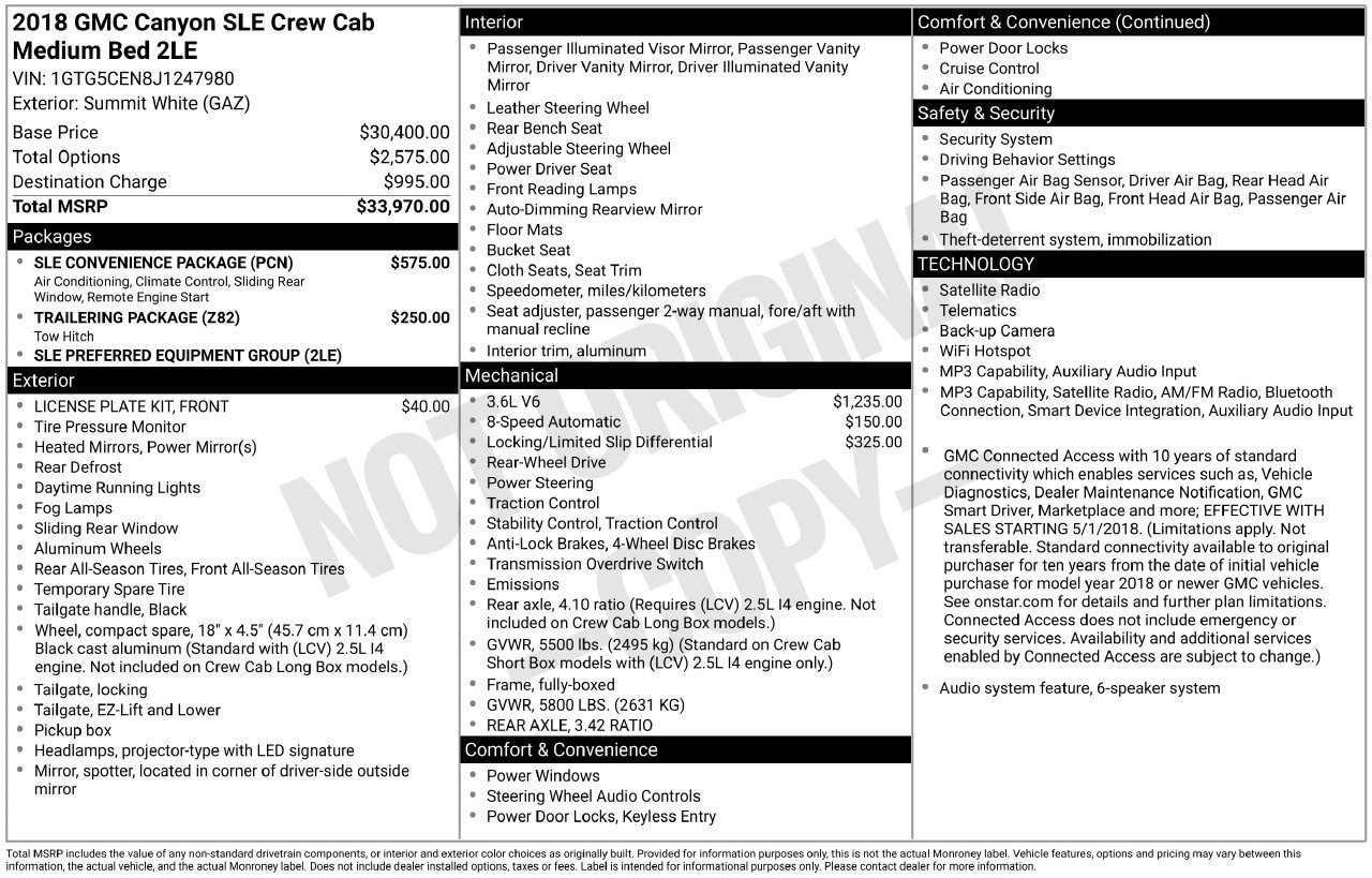 Used 2018 GMC Canyon SLE w/ SLE Convenience Package RWD image 28