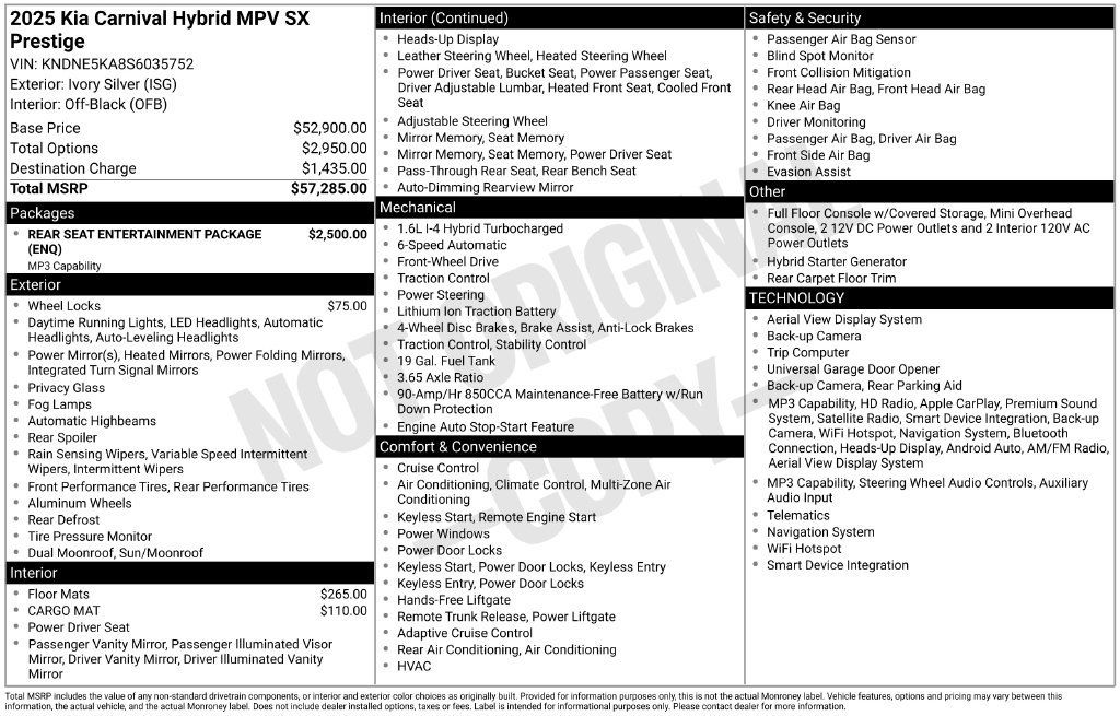 Used 2025 Kia Carnival SX Prestige FWD image 5