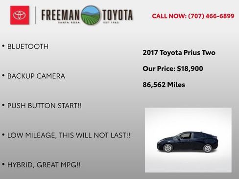 Used 2017 Toyota Prius Two w/ Carpet Mat Package FWD image 5
