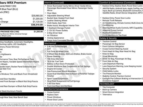Used 2024 Subaru WRX Premium w/ Popular Package #2A AWD/4WD image 12