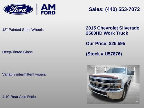 Used 2015 Chevrolet Silverado 2500 W/T w/ WT Convenience Package AWD/4WD image 28