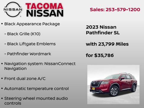 Used 2023 Nissan Pathfinder SL w/ Black Appearance Package AWD/4WD image 6