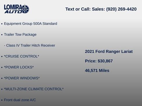 Used 2021 Ford Ranger Lariat w/ Trailer Tow Package AWD/4WD image 6