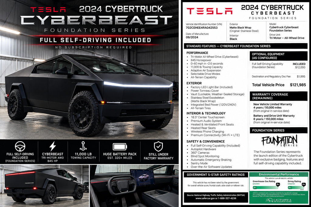 Used 2024 Tesla Cybertruck Cyberbeast AWD/4WD image 1