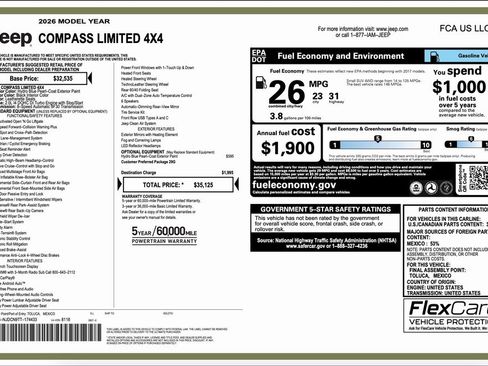 New 2026 Jeep Compass Limited image 2