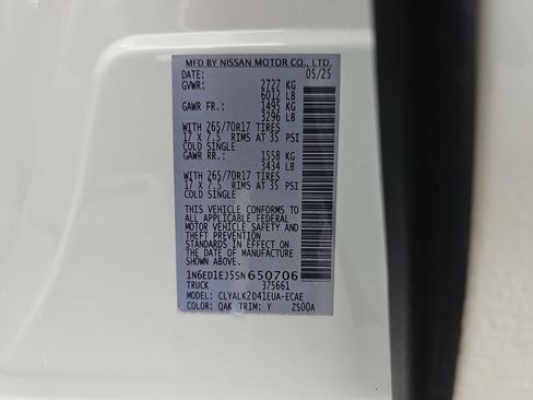 Used 2025 Nissan Frontier Pro-X w/ Pro Premium Package RWD image 33